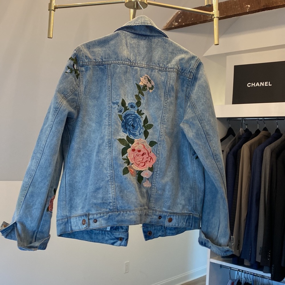 Floral jean jacket